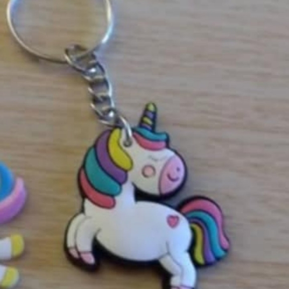 None Accessories - Unicorn Keychain Charm Small, PVC Plastic